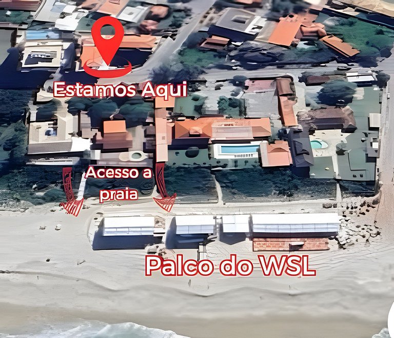 Apê 208 no surf point da WSL em Itaúna, Saquarema