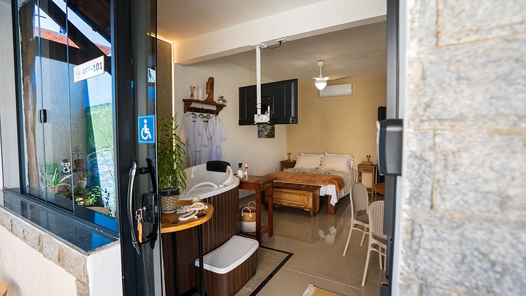 Loft 101 romântico com ar e praia em Vilatur, Saquarema