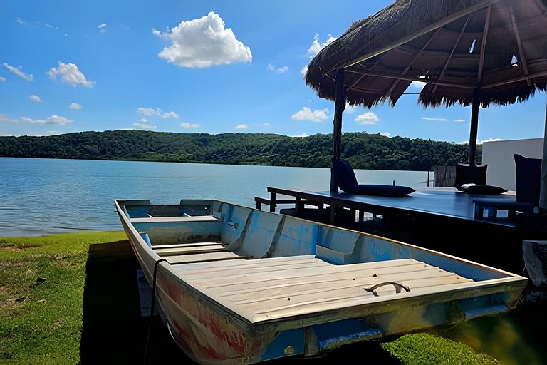 Casa 5 quartos à beira da lagoa no Boqueirão, Saquarema