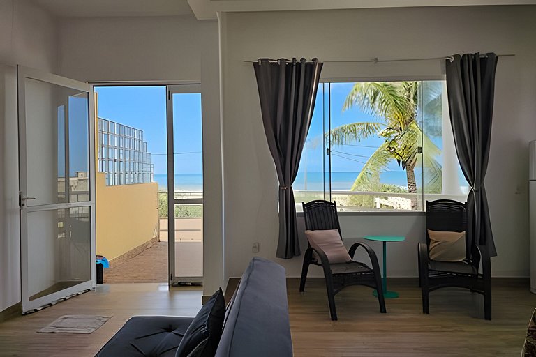 Apê pé na areia com vista para o mar em Itaúna, Saquarema