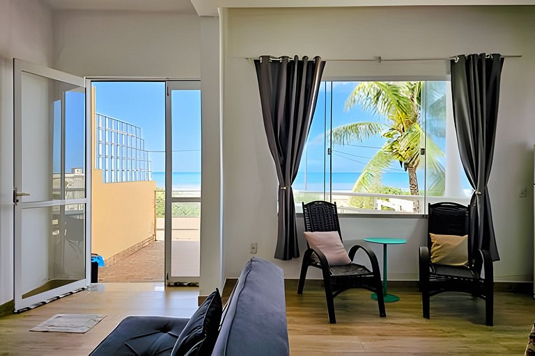 Apê pé na areia com vista para o mar em Itaúna, Saquarema