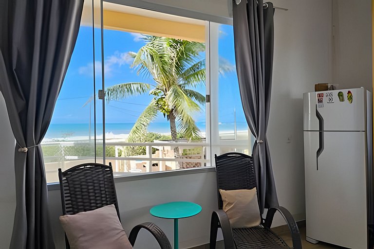 Apê pé na areia com vista para o mar em Itaúna, Saquarema