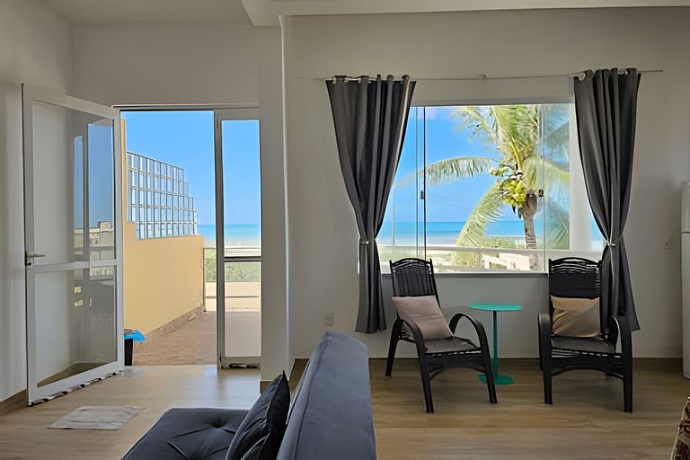 Apê pé na areia com vista para o mar em Itaúna, Saquarema