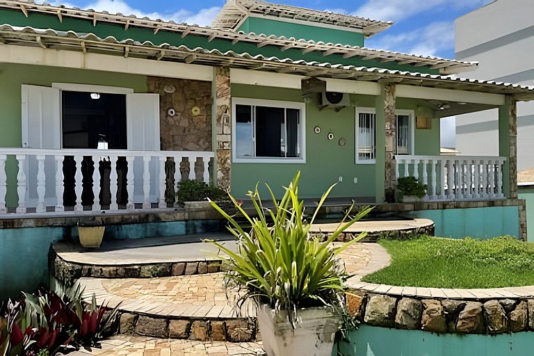 Casa 3 quartos com piscina frente mar no Boqueirão