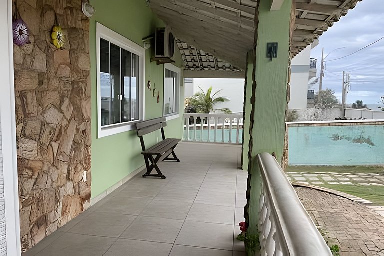 Casa 3 quartos com piscina frente mar no Boqueirão
