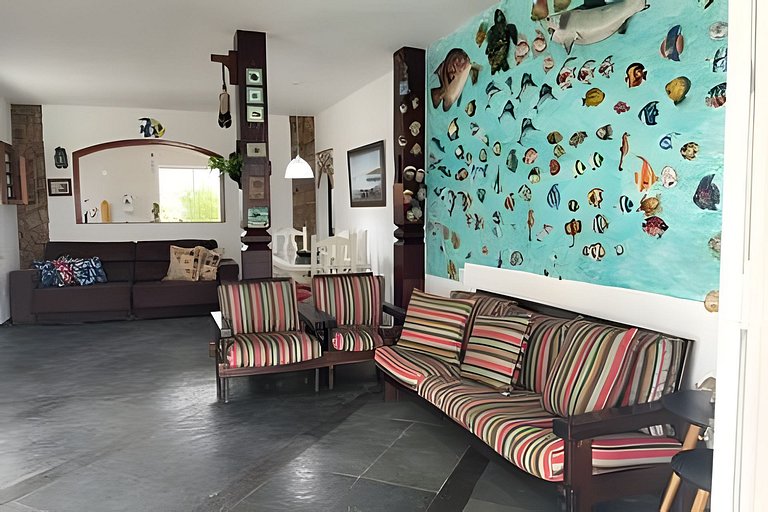 Casa 3 quartos com piscina frente mar no Boqueirão