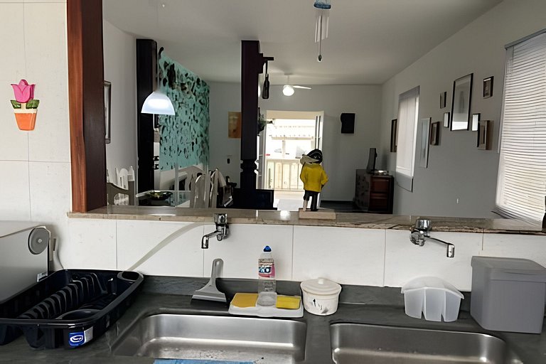 Casa 3 quartos com piscina frente mar no Boqueirão