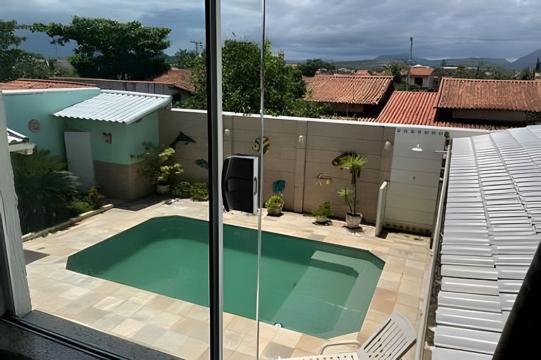 Casa 3 quartos com piscina frente mar no Boqueirão