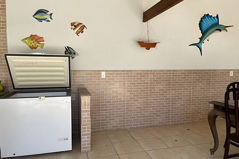 Casa 3 quartos com piscina frente mar no Boqueirão