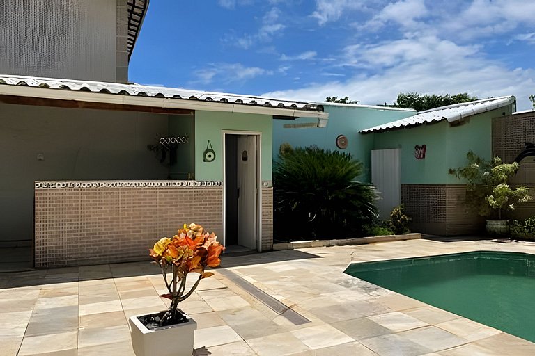 Casa 3 quartos com piscina frente mar no Boqueirão