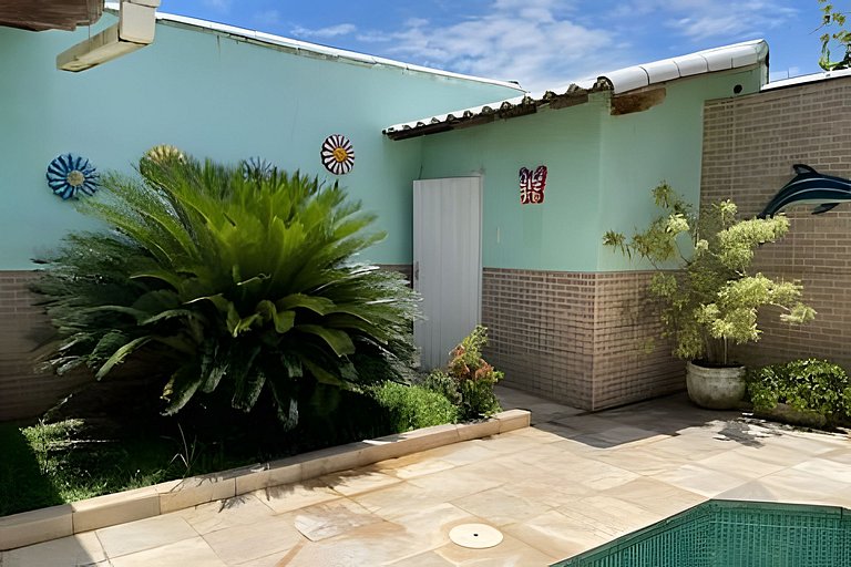 Casa 3 quartos com piscina frente mar no Boqueirão