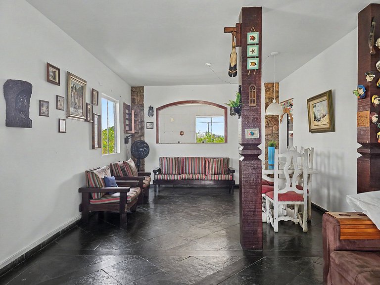 Casa 3 quartos com piscina frente mar no Boqueirão